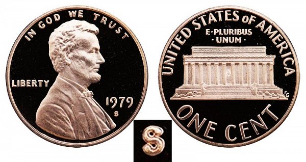 1979 S Type 2 Clear S Proof Lincoln Memorial Cent Penny