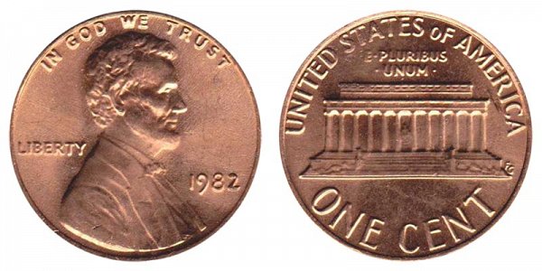 1982 Large Date Copper Lincoln Memorial Cent Penny