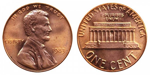 1983 Lincoln Memorial Cent Penny