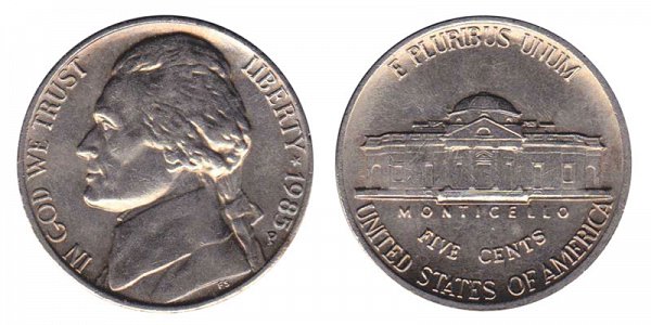 1985 P Jefferson Nickel