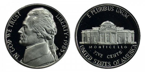 1985 S Jefferson Nickel Proof