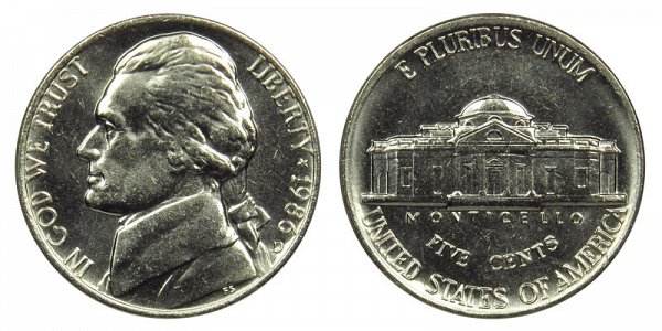1986 D Jefferson Nickel