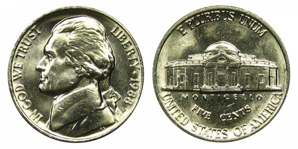 1988 P Jefferson Nickel