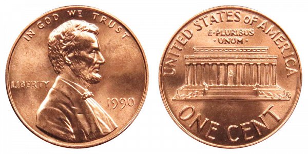 1990 Lincoln Memorial Cent Penny