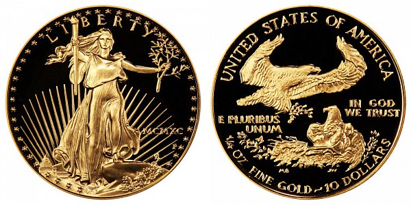 1990 P Proof Quarter Ounce American Gold Eagle - 1/4 oz Gold $10  - MCMXC 