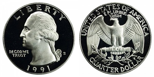 1991 S Washington Quarter Proof