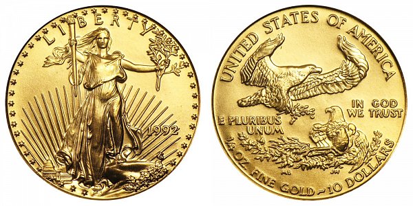1992 Quarter Ounce American Gold Eagle - 1/4 oz Gold $10 