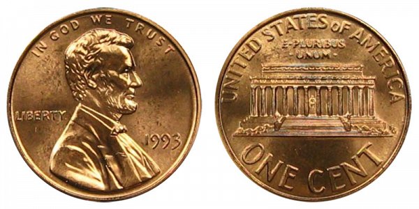 1993 Lincoln Memorial Cent Penny