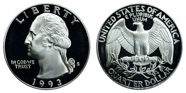 1993 S Washington Quarter Proof