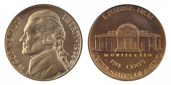 1994 P Special Frosted Matte Finish Jefferson Nickel 