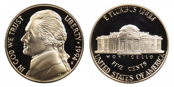 1994 S Jefferson Nickel Proof