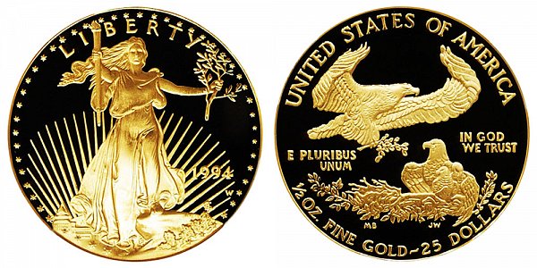 1994 W Proof Half Ounce American Gold Eagle - 1/2 oz Gold $25 