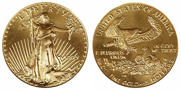1995 Tenth Ounce American Gold Eagle - 1/10 oz Gold $5 