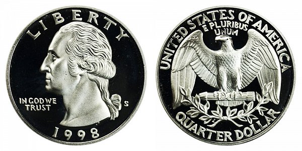 1998 S Silver Washington Quarter Proof