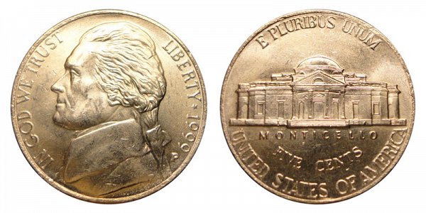 1999 P Jefferson Nickel