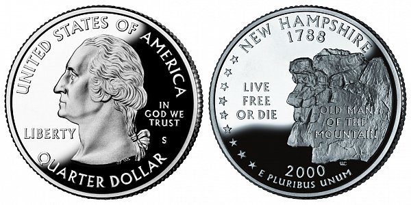 2000 S Proof New Hampshire State Quarter