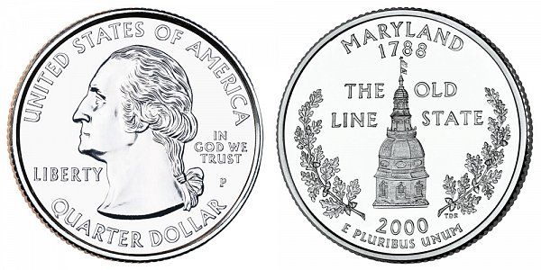 2000 P Maryland State Quarter