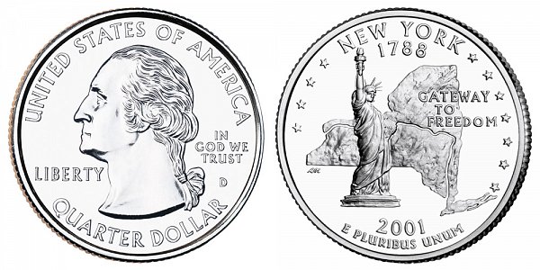 2001 D New York State Quarter