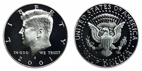 2001 S Silver Kennedy Half Dollar Proof 