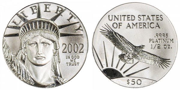 2002 Half Ounce American Platinum Eagle - 1/2 oz Platinum $50 