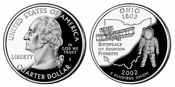 2002 S Silver Proof Ohio State Quarter