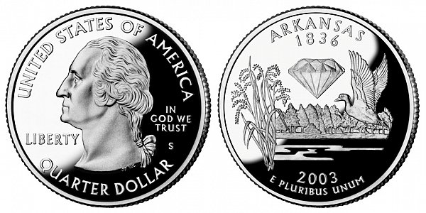 2003 S Proof Arkansas State Quarter