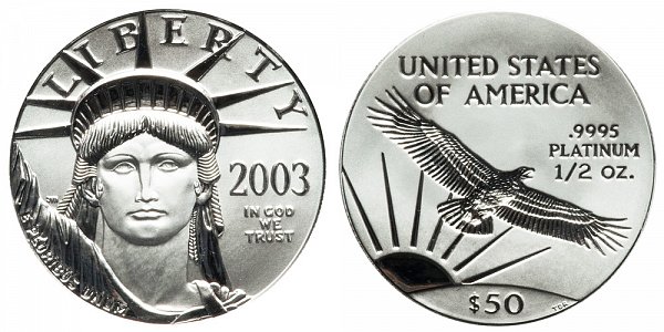 2003 Half Ounce American Platinum Eagle - 1/2 oz Platinum $50 