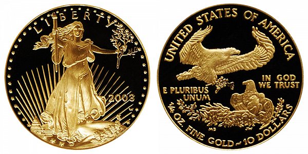 2003 W Proof Quarter Ounce American Gold Eagle - 1/4 oz Gold $10