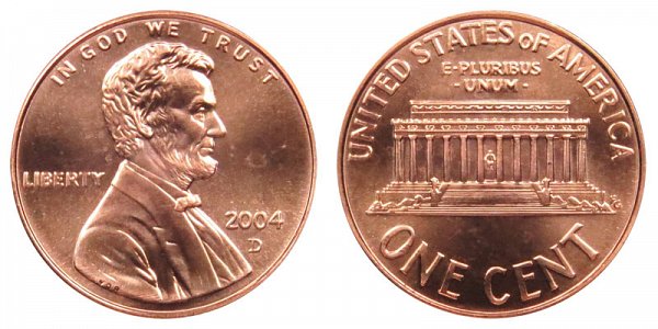 2004 D Lincoln Memorial Cent Penny