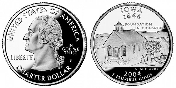 2004 S Silver Proof Iowa State Quarter
