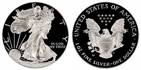 2004 W Proof American Silver Eagle 