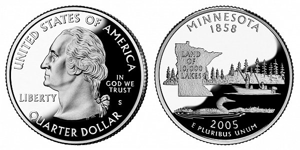 2005 S Silver Proof Minnesota State Quarter