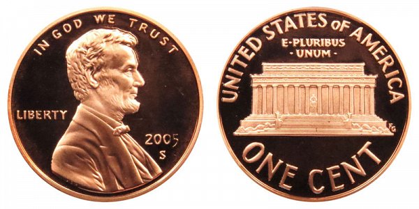 2005 S Lincoln Memorial Cent Penny Proof
