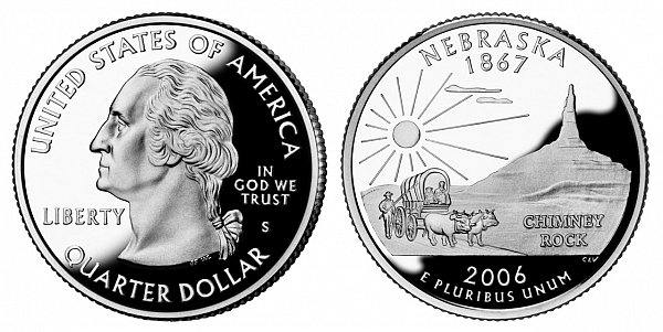 2006 S Silver Proof Nebraska State Quarter