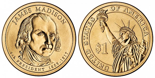 2007 P  James Madison Presidential Dollar Coin