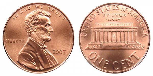 2007 Lincoln Memorial Cent Penny
