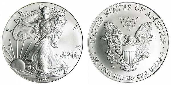 2007 W Burnished Uncirculated American Silver Eagle