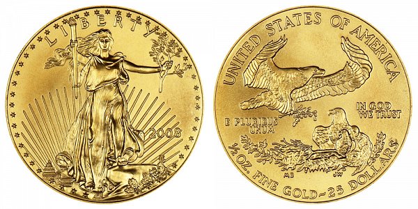 2008 Half Ounce American Gold Eagle - 1/2 oz Gold $25 
