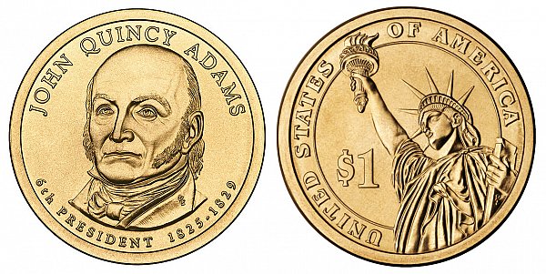 2008 D John Quincy Adams Presidential Dollar Coin