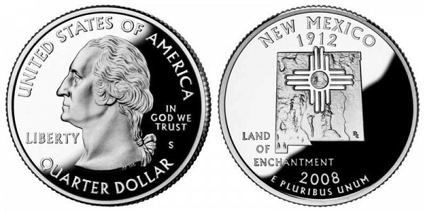2008 S Proof New Mexico State Quarter 