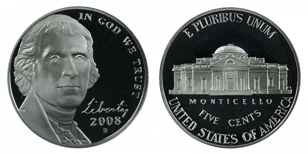 2008 S Jefferson Nickel Proof