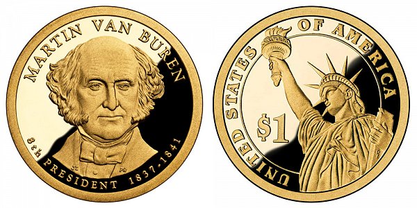 2008 S Proof Martin Van Buren Presidential Dollar Coin