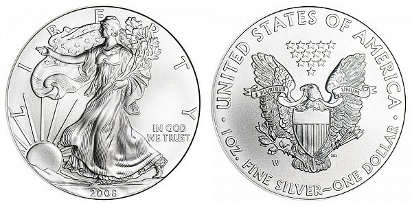 2008 W Burnished Uncirculated American Silver Eagle