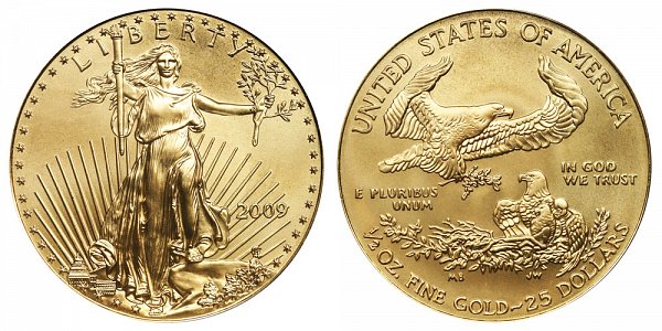 2009 Half Ounce American Gold Eagle - 1/2 oz Gold $25 