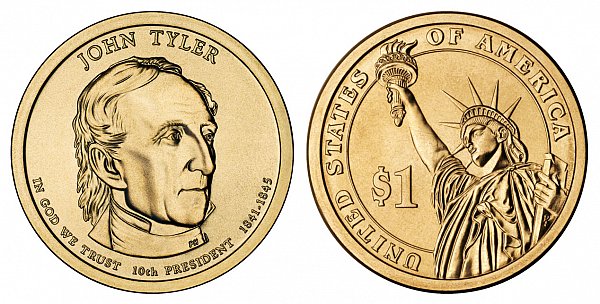 2009 D John Tyler Presidential Dollar Coin