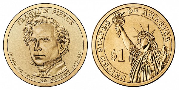 2010 D Franklin Pierce Presidential Dollar Coin