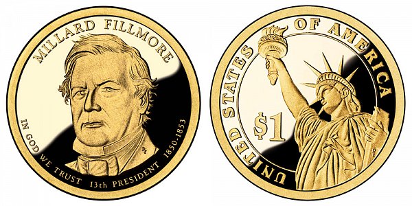 2010 S Proof Millard Fillmore Presidential Dollar Coin