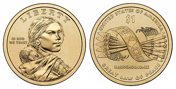 2010 P Sacagawea Native American Dollar Coin - Great Law of Peace
