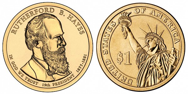 2011 P Rutherford B. Hayes Presidential Dollar Coin