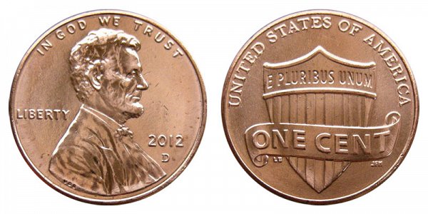 2012 D Lincoln Shield Cent Penny